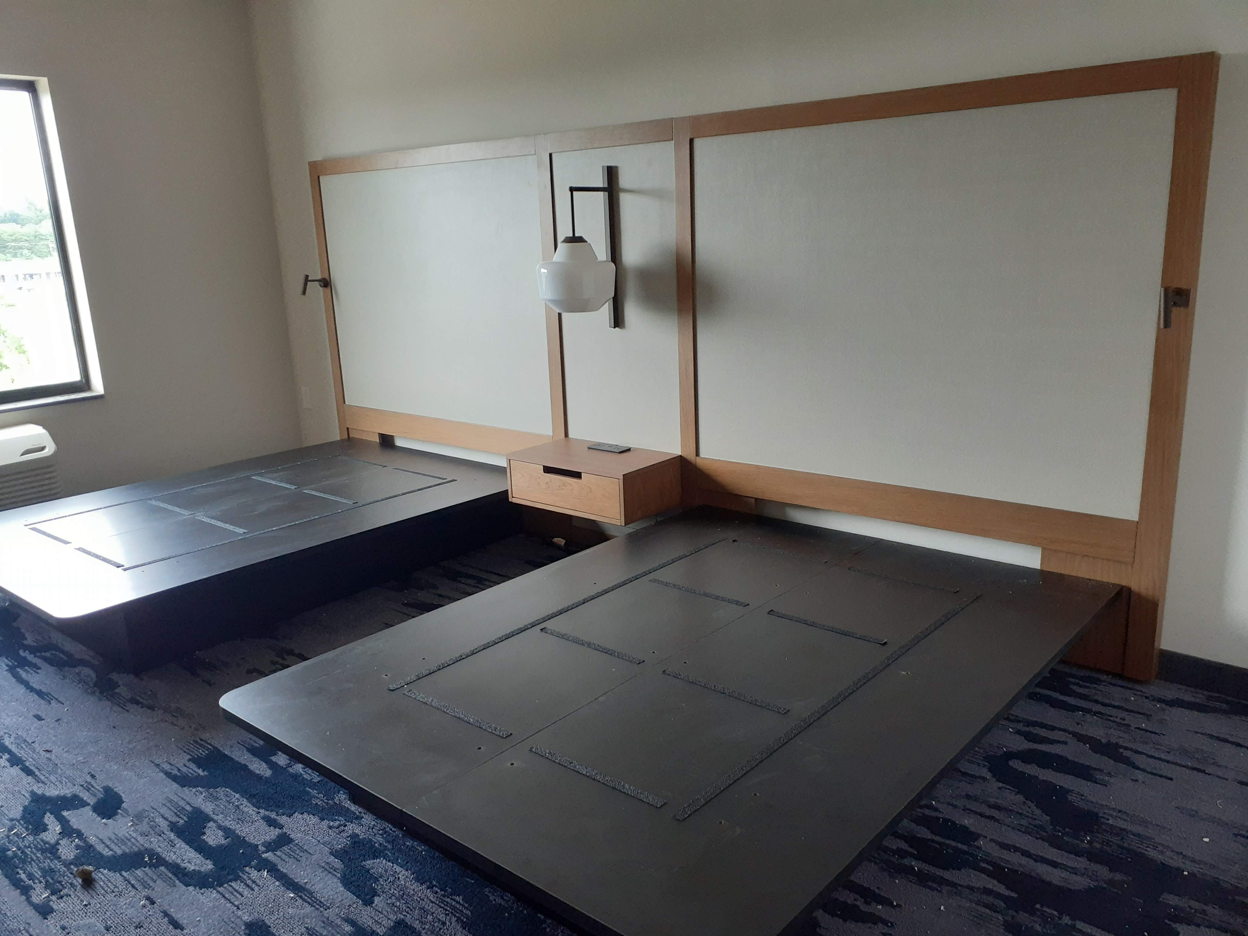Platform bed installed